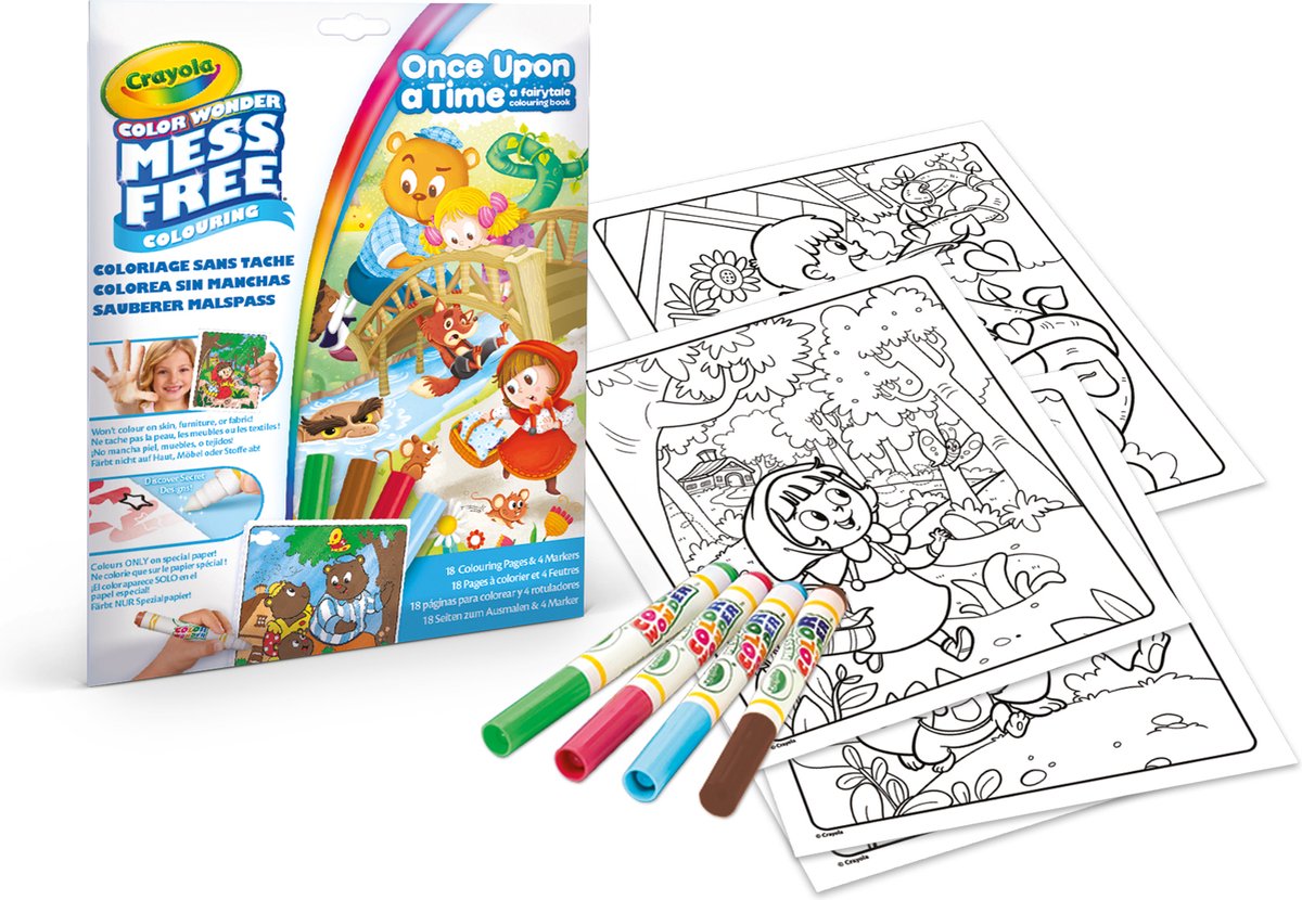 Crayola - meraviglia dei colori - pacchetto hobby - c'era una volta - libro da colorare per bambini
