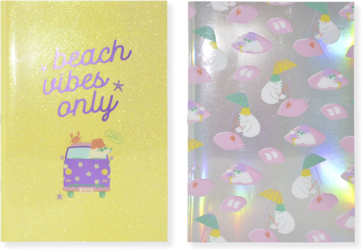 Quaderno Kangaro - beach happy - a4 - linea - 2 pezzi - copertina in pp - k-pm310009