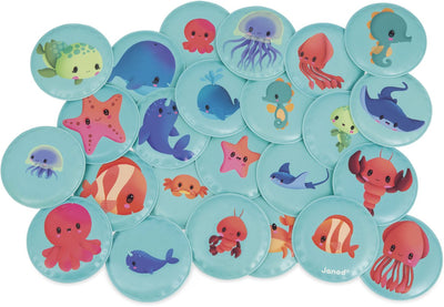 Janod - juguetes de baño - juego de memoria animalitos