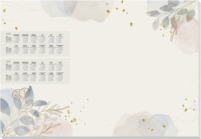Protector de escritorio Sigel - jardín pastel - con calendario 2026 2027 - tamaño A2 - con 30 hojas rasgables - si-h6304