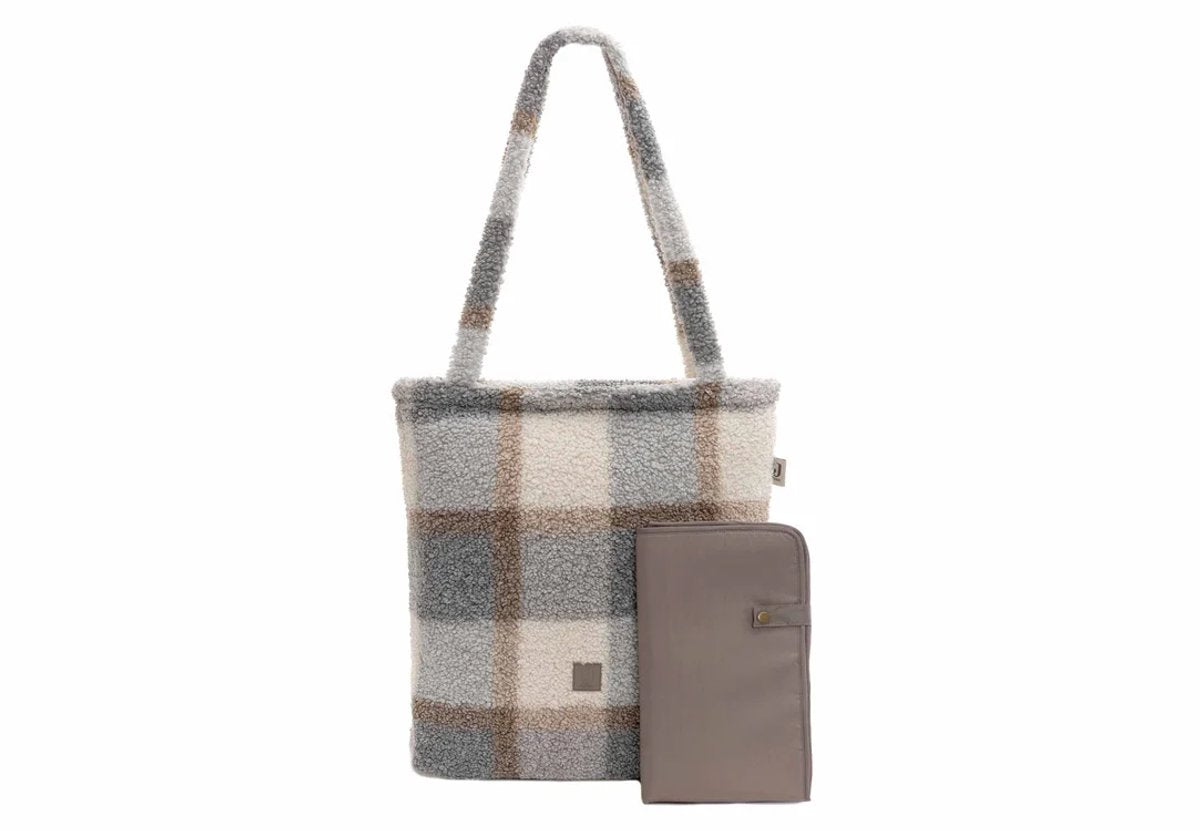 Bolsa de pañales Jollein - shopper - check boucle - incluye cambiador