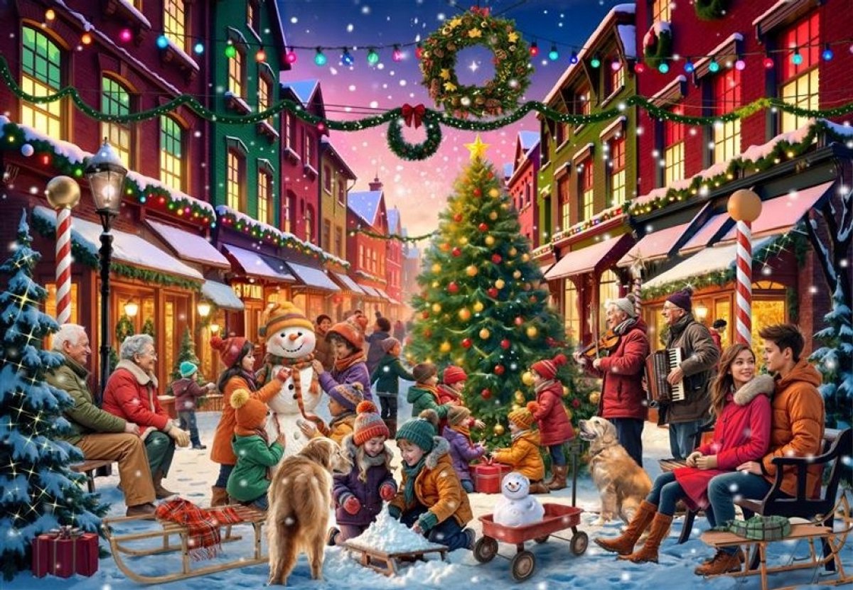 Puzzle Bluebird Puzzle natalizio Christmas Street - 1000 pezzi.