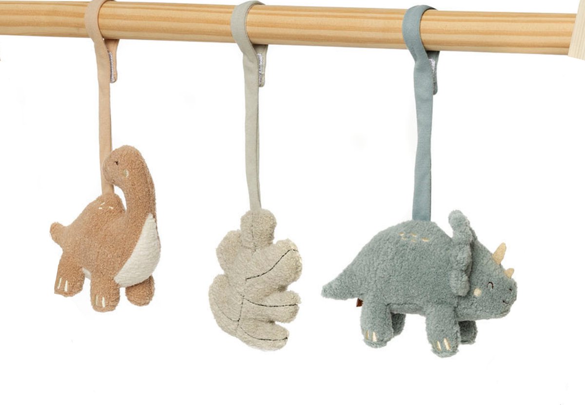 Jollein - babygym speeltjes - baby speelgoed hangers - polyester - roarsome - dino's