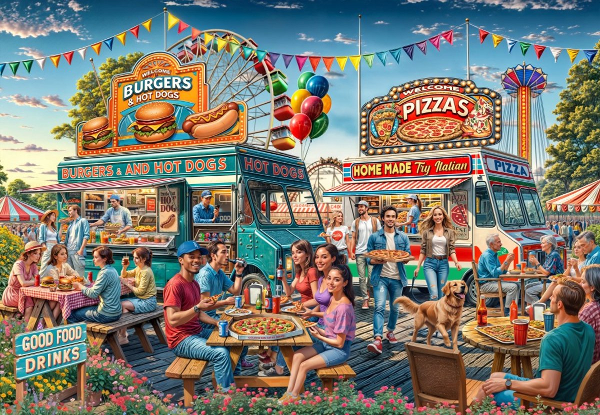 Bluebird Puzzle Jigsaw Puzzle Food Trailer - 1000 pezzi di puzzle divertenti.