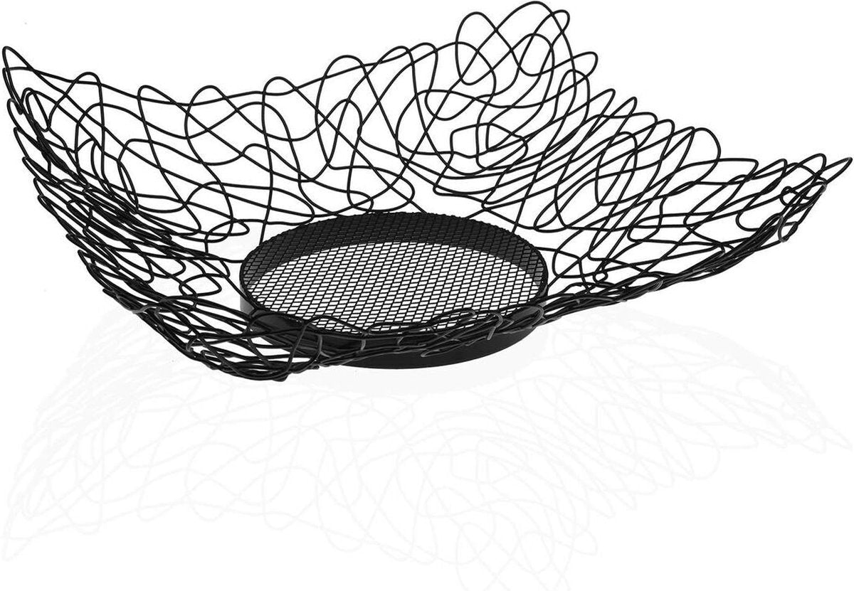 Versa portafrutta acciaio metallo nero (29 x 10 x 29 cm)