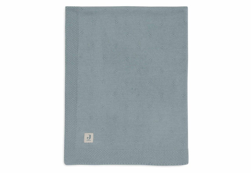 Jollein - coperta per lettino 100x150 cm - coperta per bebè - morbida maglia verde mare