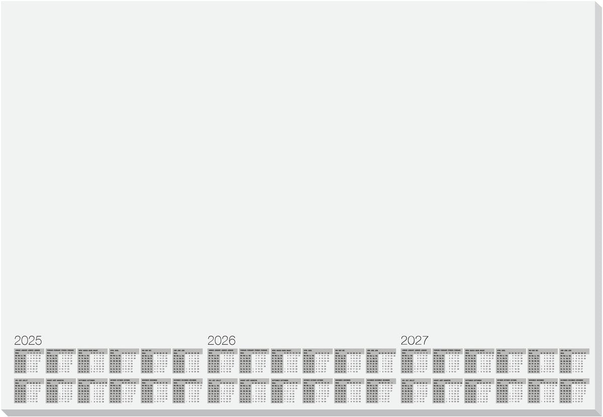 Kangaro bureau onderlegger - kalender 2025 2026 2027 - formaat 59.5x41cm - 5 stuks - afscheurbaar 30 vel