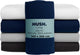 Silenzio. lenzuolo con angoli living hush living percalle - 100% cotone - 200tc - extra fresco e fresco - resistente e durevole - 140x200+30 cm - blu scuro
