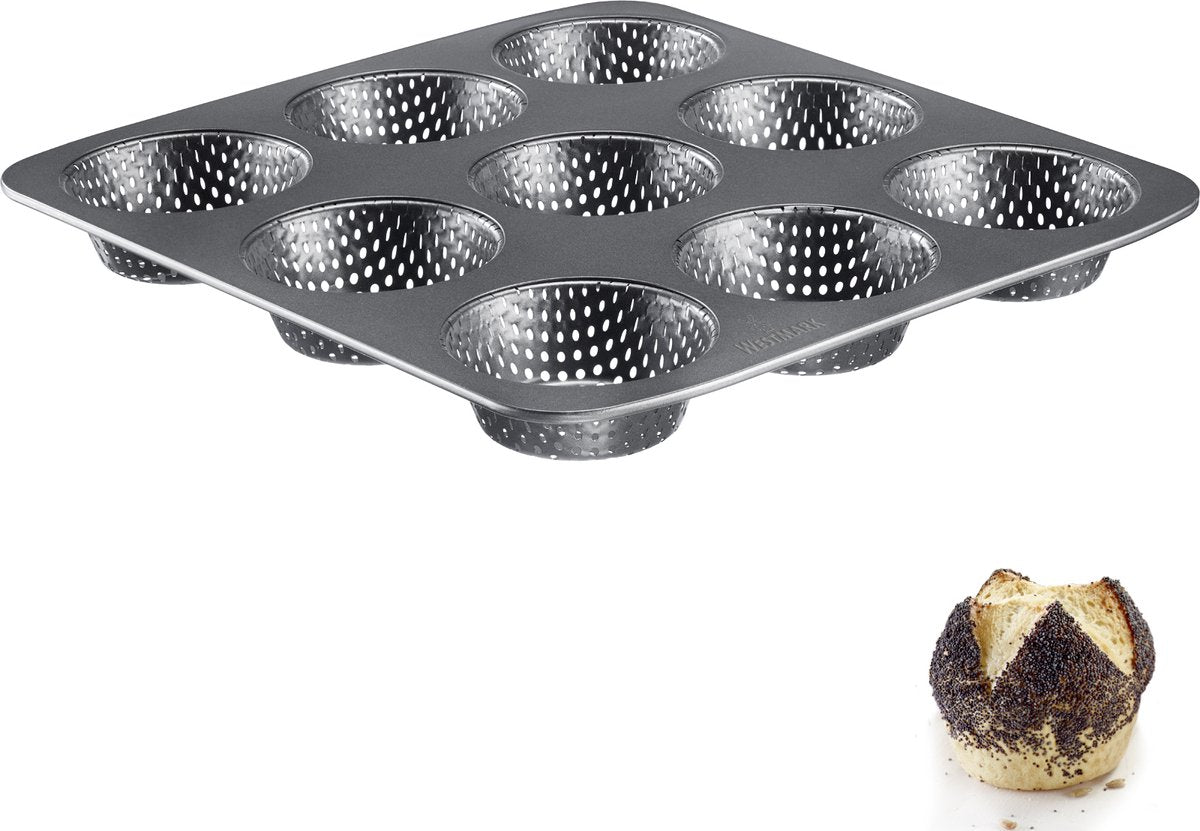 Teglia Westmark, per 9 rotoli, ø 8,5 cm ciascuno, acciaio, rivestimento antiaderente, antracite, 32732260