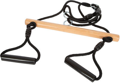 Trapeze de madera de pie pequeño Swing con anillos de gimnasta Línea negra