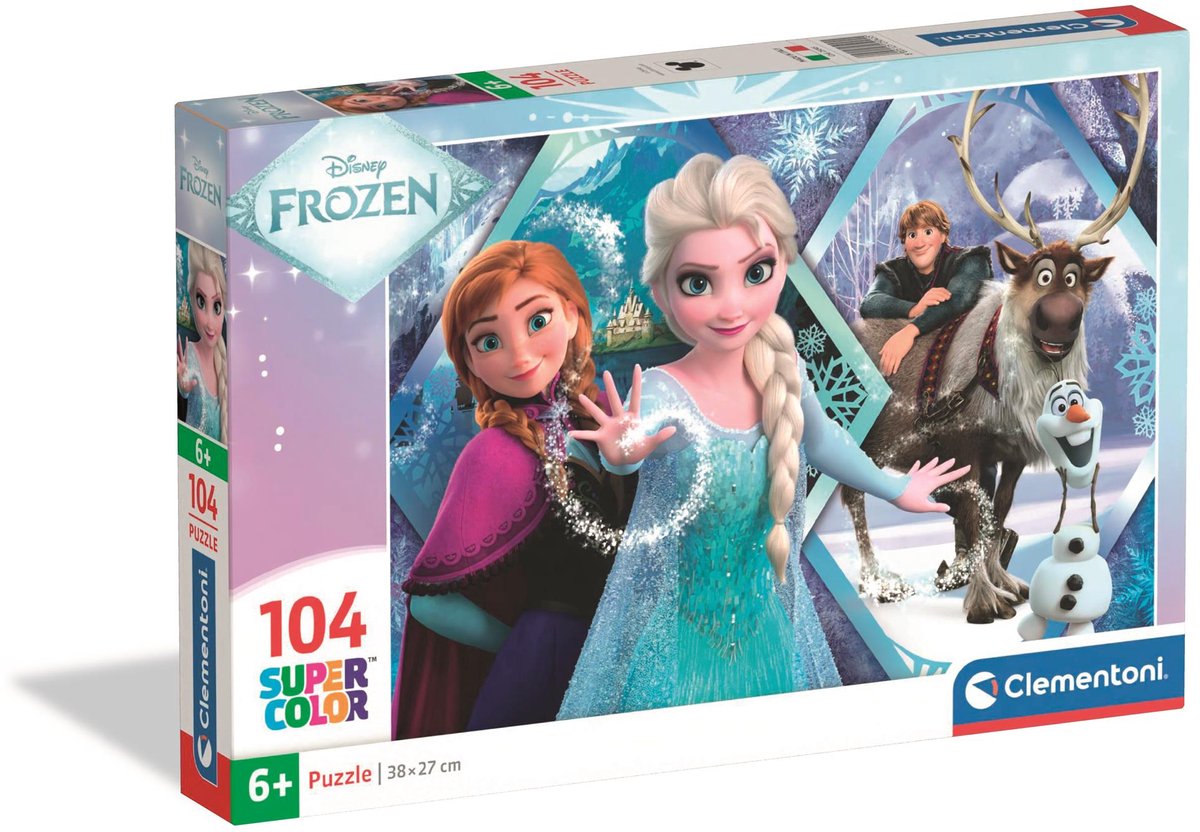 Clementoni - puzzel - 104 stukjes - frozen - kinderpuzzel - vanaf 6 jaar