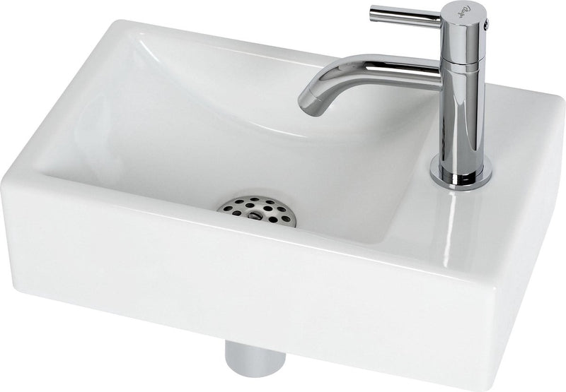 Set fontana Plieger Austin – set fontana per WC – set fontana destra – ceramica bianca – incl. rubinetto a fontana e sifone