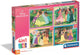 Clementoni - kinderpuzzel 4 in 1 - principessa disney - 12, 16, 20 e 24 pezzi - puzzle di 3 anni
