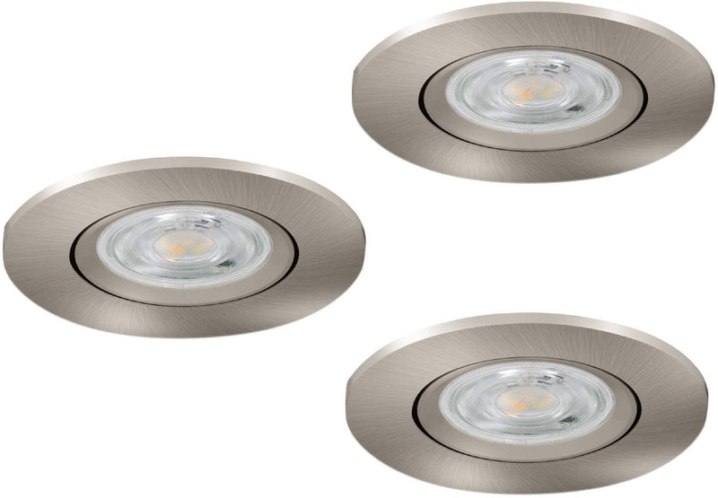 Eglo barranco inbouwspot - badkamer - gu10 - ø 8.4 cm - grijs - set van 3 stuks