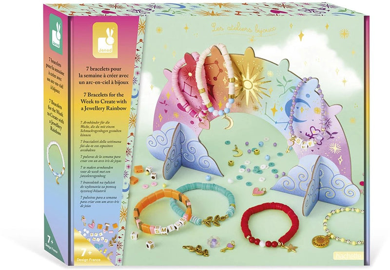 Janod - les ateliers bijoux - kit de manualidades para hacer 7 joyas con soporte para joyas