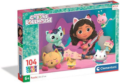 Clementoni - puzzle per bambini - 104 pezzi - casa delle bambole di Gabby - colori e personaggi allegri - da 6 anni