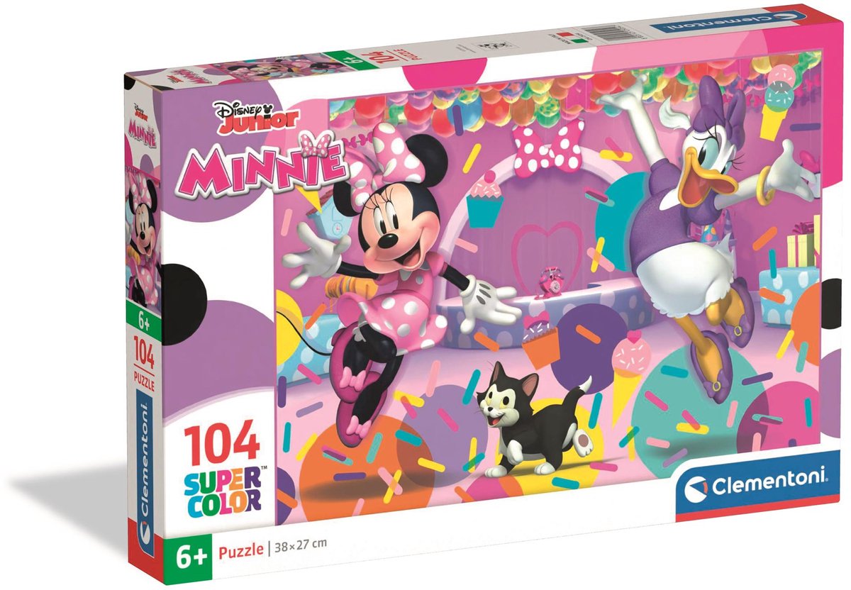 Clementoni - puzzel - 104 stukjes - disney minnie - kinderpuzzel - vanaf 6 jaar