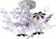 Lampada da parete floreale Rl live your light reality - cromata - escl. 2x e14 - fiori trasparenti e multicolori