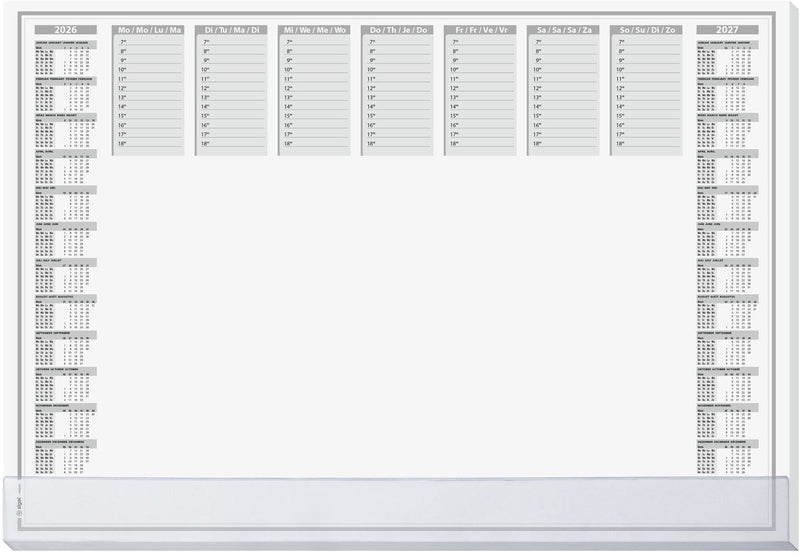 Sigel bureauonderlegger - protect - met kalender 2026 2027 - formaat a2 - met 40 vel afscheurbaar en beschermrand - si-h6366