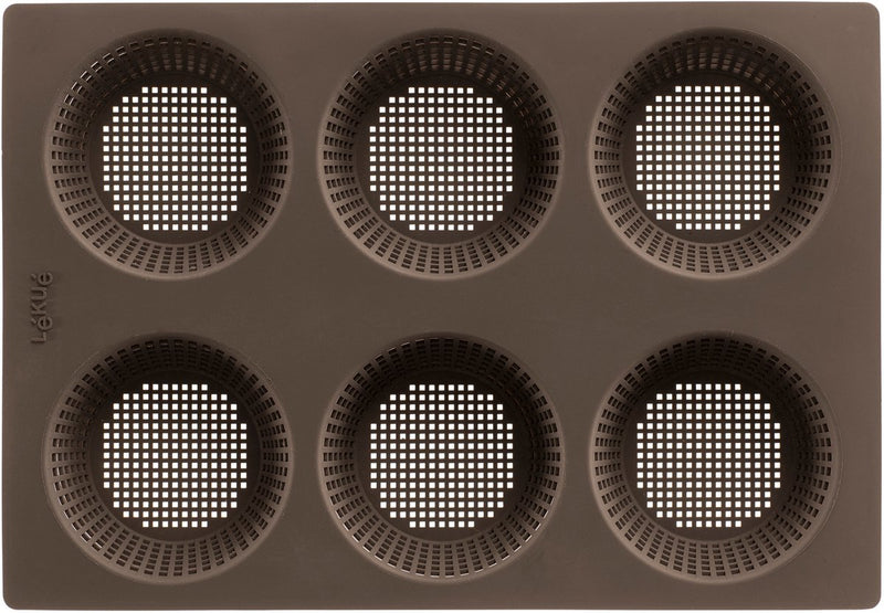 Lékué molde para hornear 6 rollos - silicona - marrón