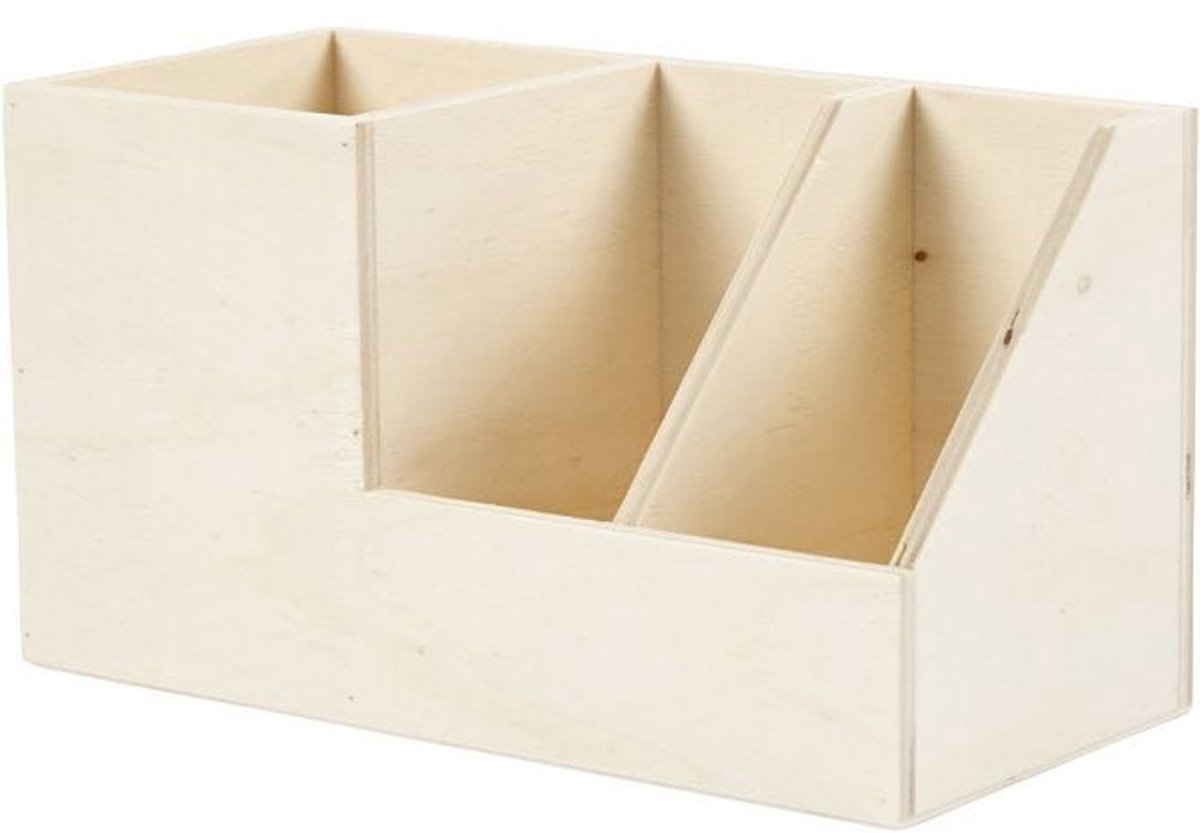 Creativ Company Wooden Penbak, 3 compartments