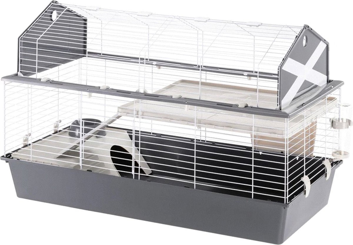 Ferplast barn 120 - knaagdierkooi - grijs - 119 x 58 x 77 cm
