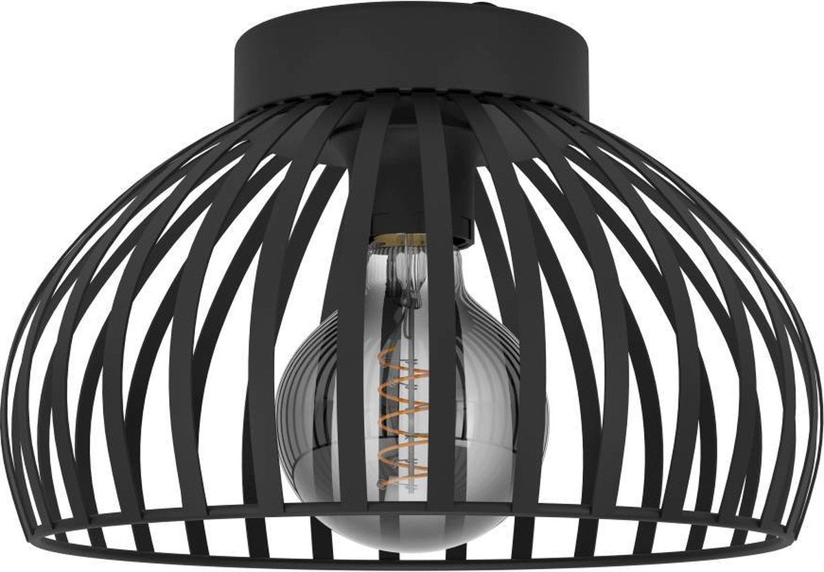Eglo mogano 3 plafondlamp - e27 - ø 28 cm - zwart - staal