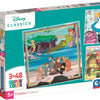 Clementoni legpuzzel super color vierkant disney classics, 3x48st.