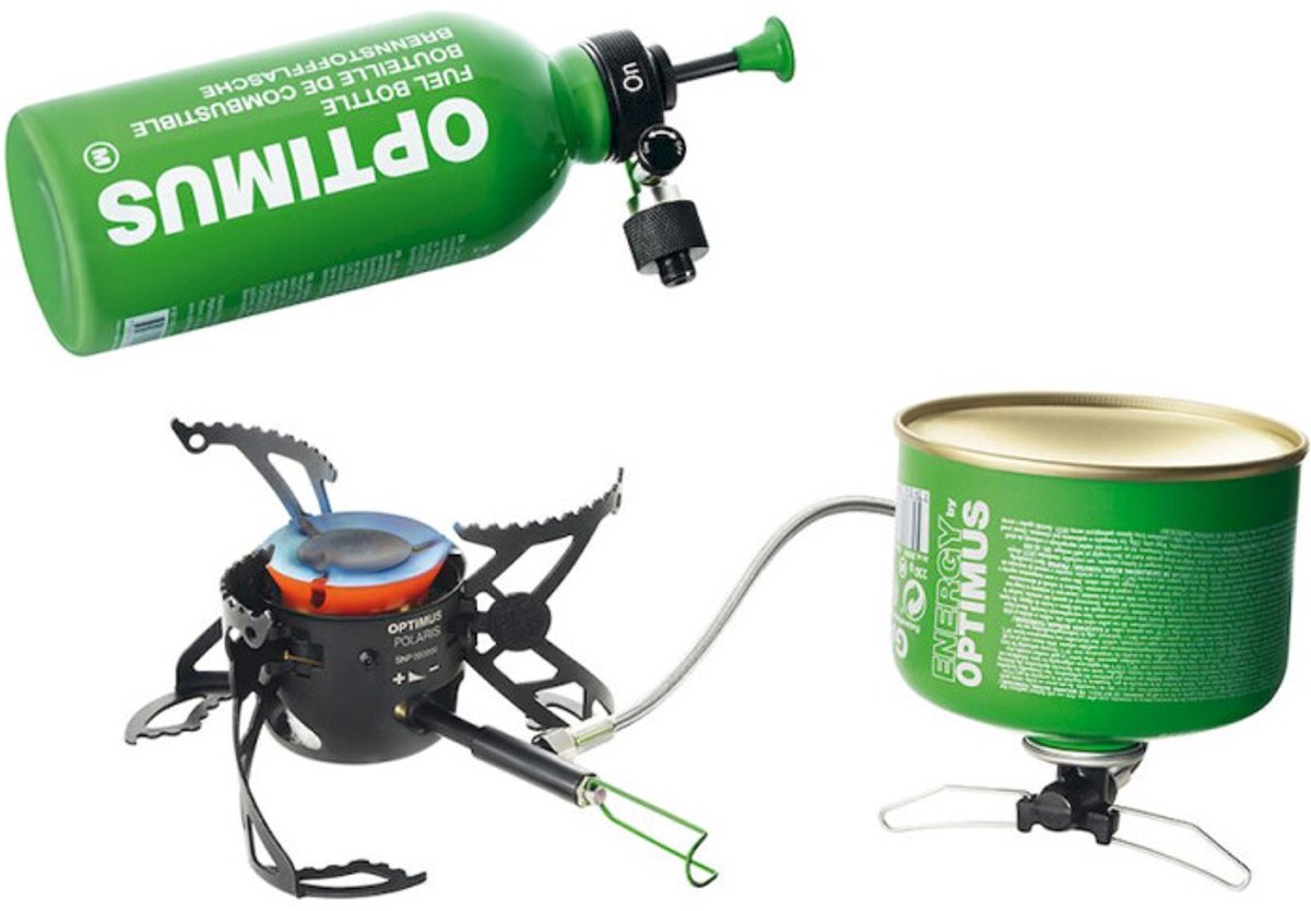 Optimus en optimus polaris optifuel - bruciatore a gas benzina - acciaio inossidabile - nero
