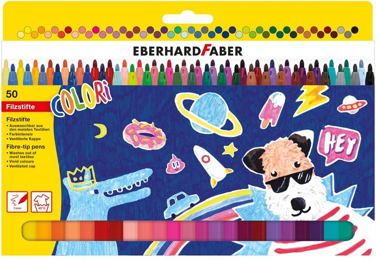 Eberhard faber viltstiften - colori - 50 stuks - assorti - ef-551150