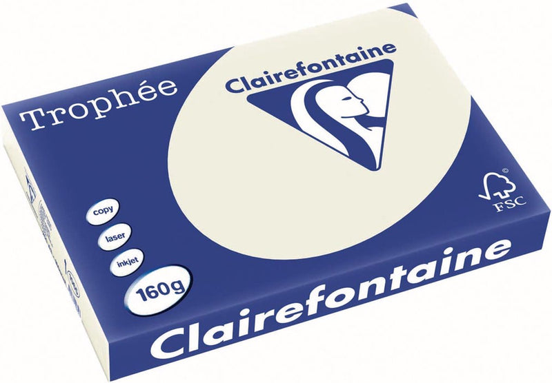 Clairefontaine - trophée pastel - a3 - gris perla - 160 gramos - 250 hojas