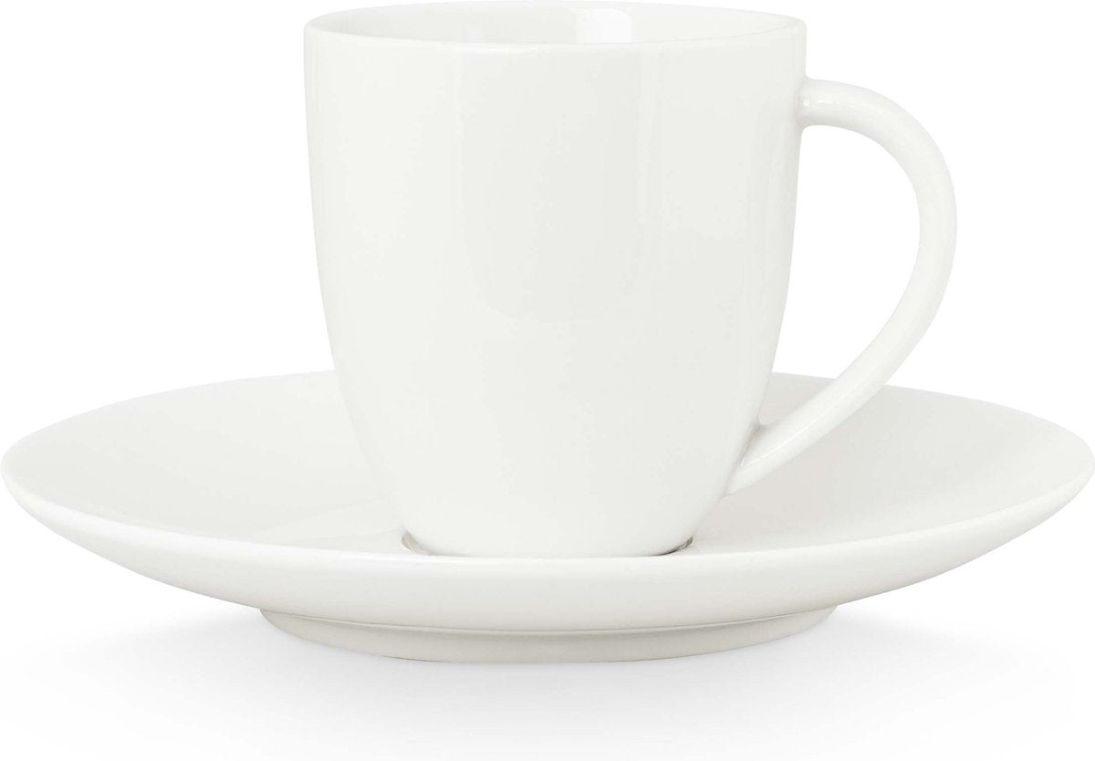Tazza da caffè Vtwonen con piattino - bianco - porcellana - 100ml