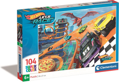 Clementoni puzzle puzzle super color ruote calde, 104st.