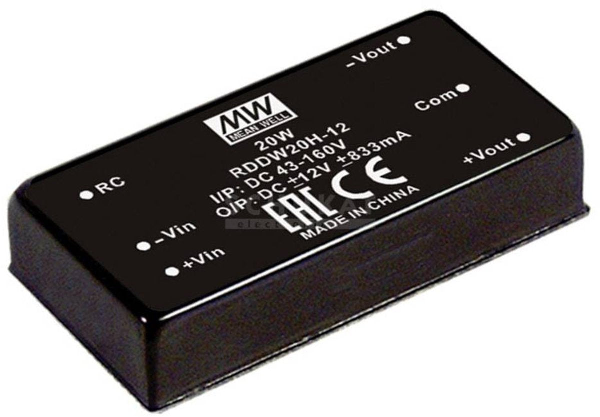 MW Mean Well RDDW20F-15 DC DC Converter 666 MA 20 W Número de salidas: 2 x contenido 1 pieza(s)