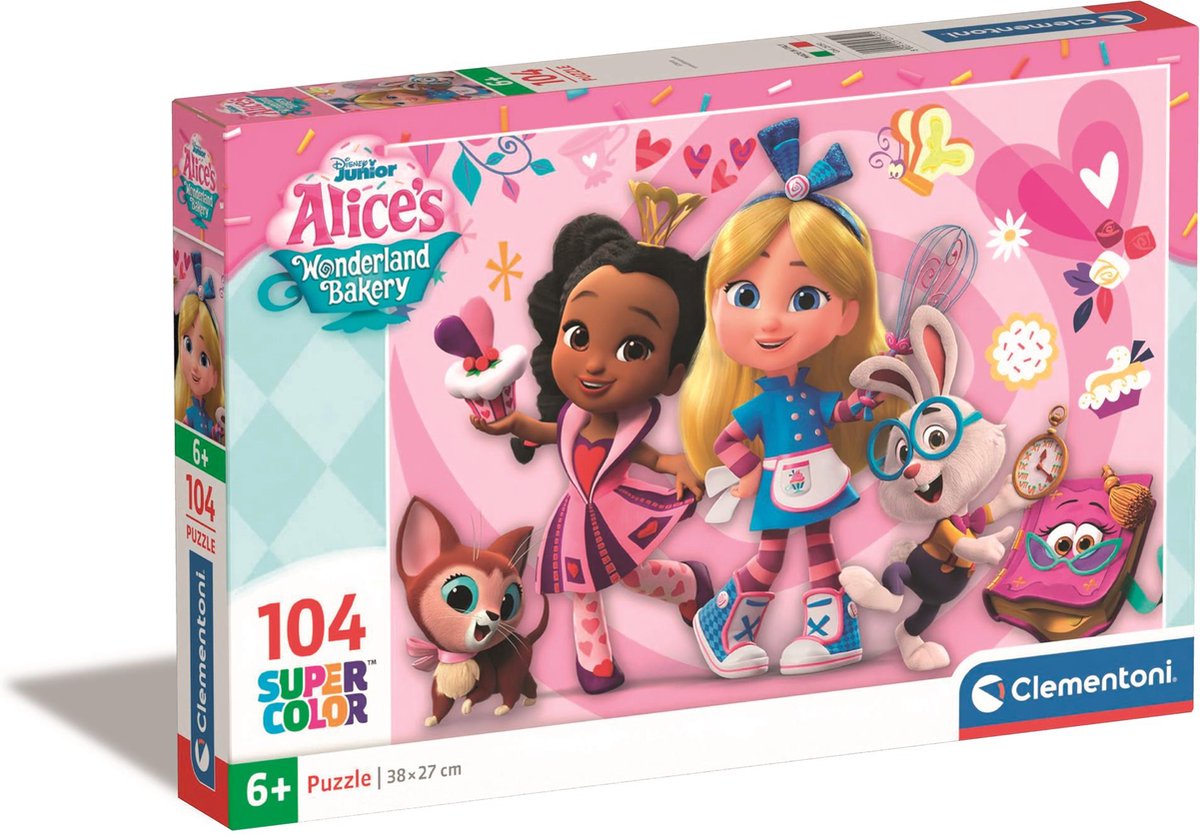 Clementoni - kinderpuzzel - 104 stukjes - alice bakery disney - vanaf 6 jaar