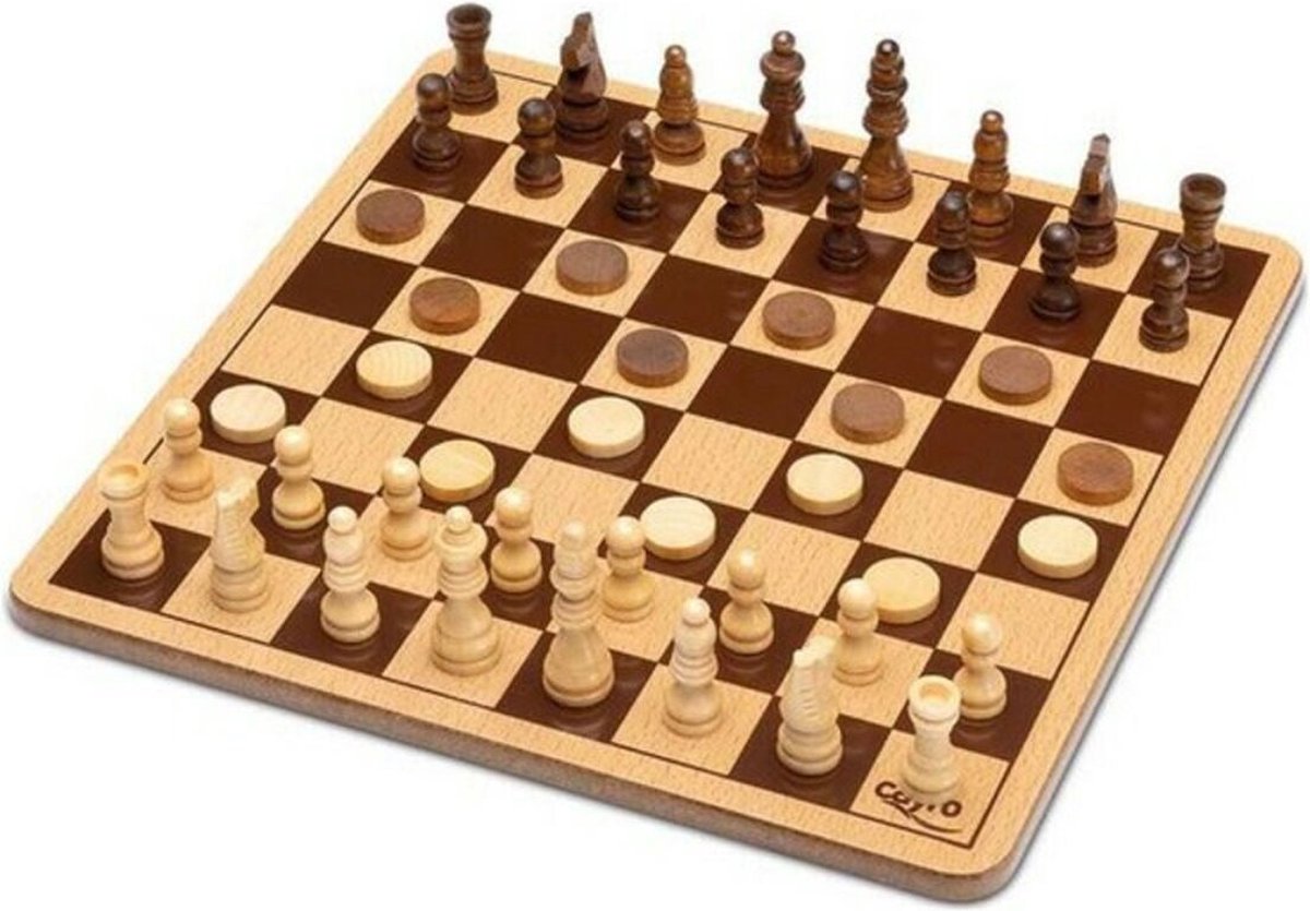 Geronimo games schaken en dammen spelbord cayro hout