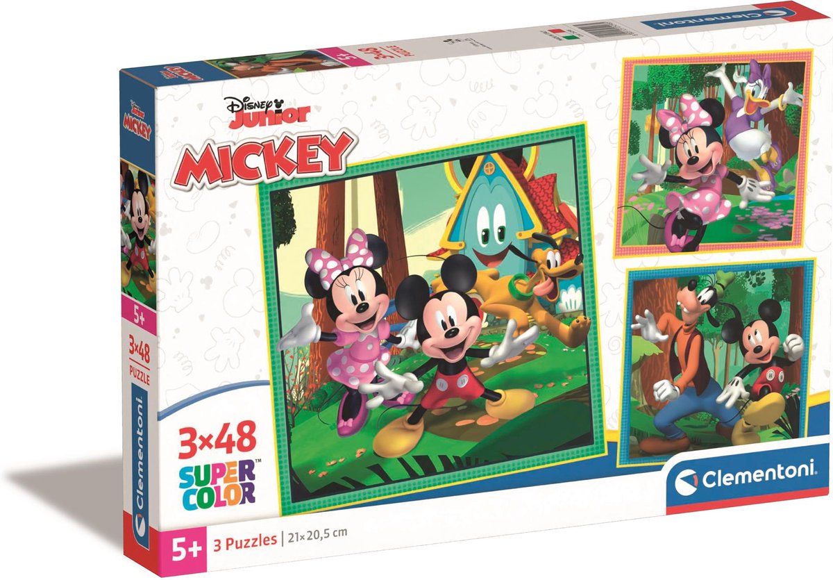 Clementoni puzzle puzzle super color quadrato Topolino e amici, 3x48st.