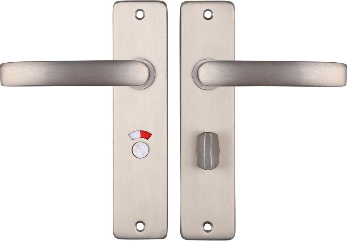 Starx deurklink zilver - rvs look â€“ deurbeslag â€“ deurschild met toiletsluiting (wc57â€“5) â€“ deurklink blok