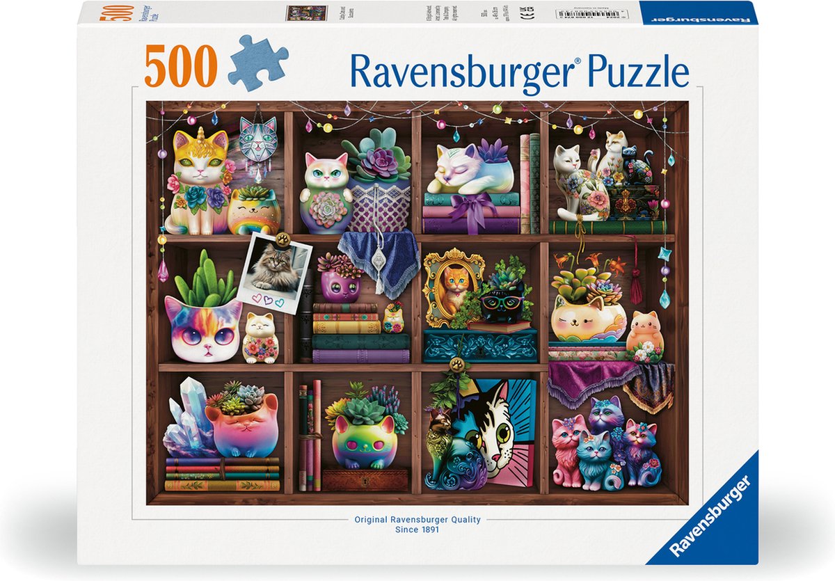 RAVENSBURGER puzzle puzzle gatti e succulenti, 500st.