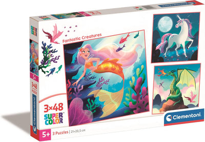 Clementoni puzzle puzzle Super Color Square Fantasy, 3x48st.