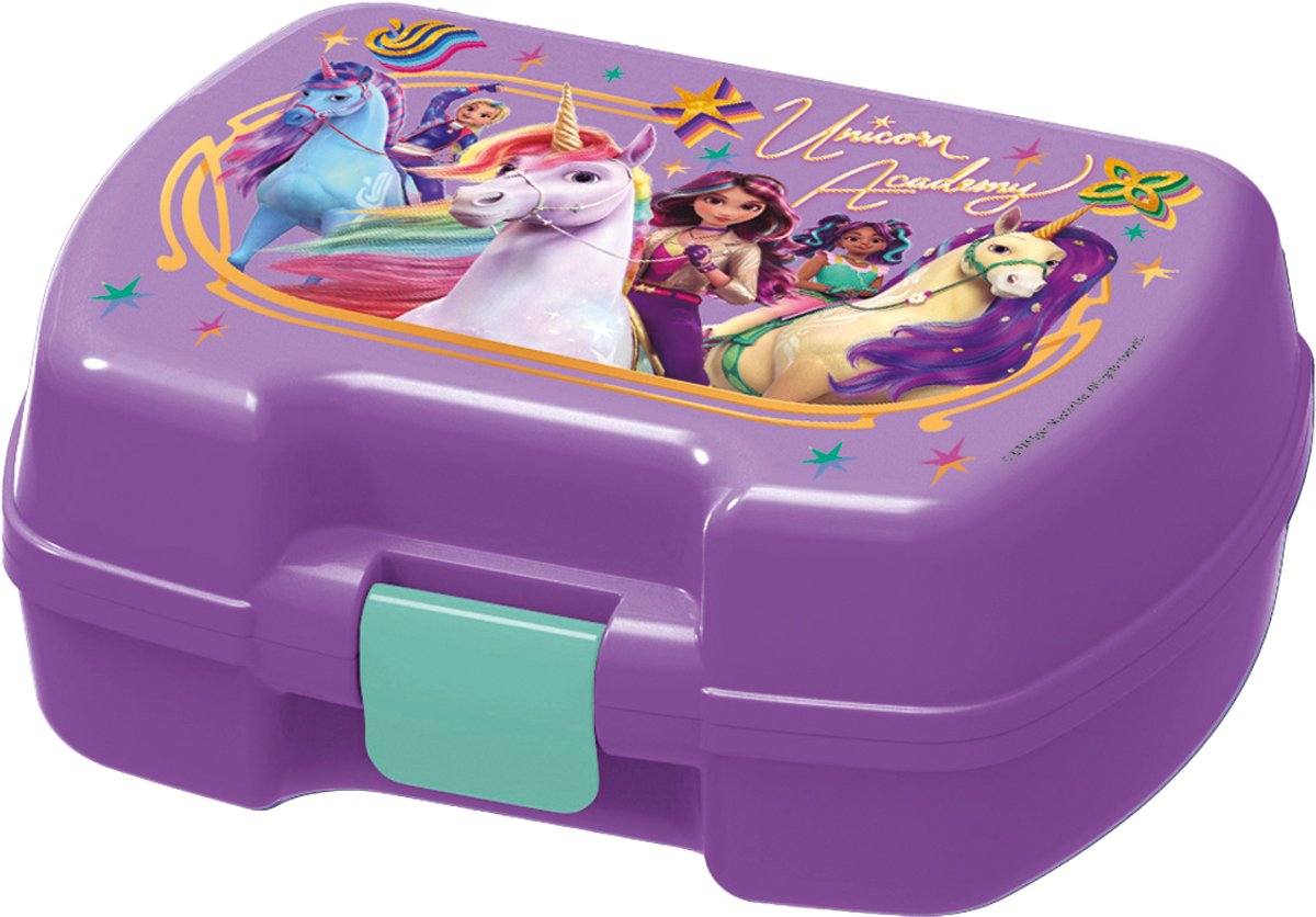 Portapranzo Stor Unicorn Academy – portapranzo premium per bambini dai 4 anni – ermetico – senza BPA – viola