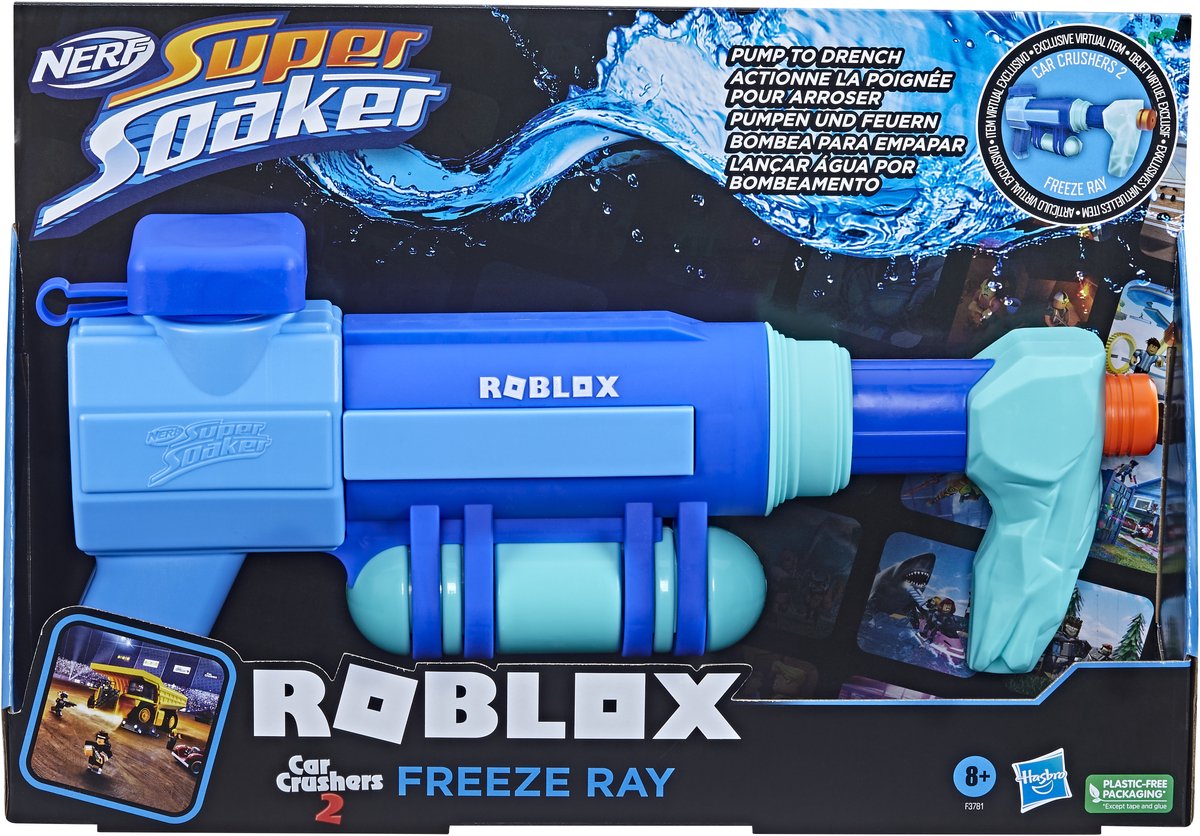 Nerf super remojo roblox trituradoras de coches 2: lanzador de agua de rayo congelado