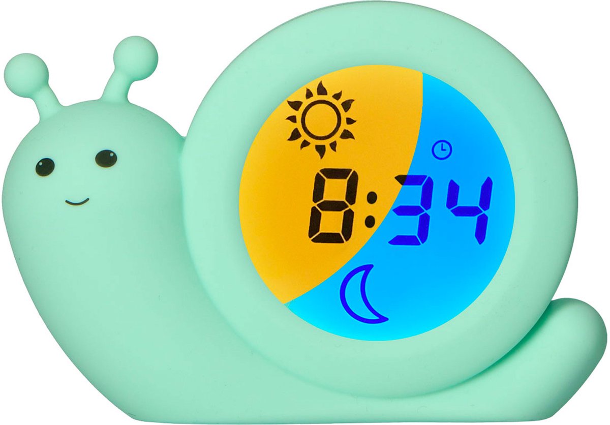 Alecto baby bc110gn simon - trainer per il sonno - luce notturna - sveglia per bambini - verde menta
