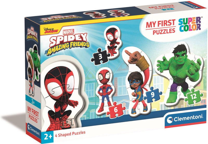 Clementoni - i miei primi puzzle - spidey - 4 puzzle per bambini - 3, 6, 9 e 12 pezzi - da 2 anni