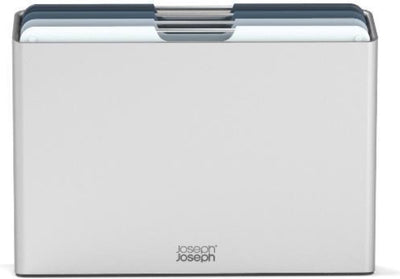 Joseph joseph folio™ snijplankenset 4-delig – large – lichtblauw – kleurgecodeerd – met opbergstand – rvs handgrepen