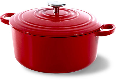 Bk bourgogne frying pan 24cm - 4.2l - without pfas-free non-stick coating - induction frying pan - oven safe up to 230°c - enameled cast iron - chili red