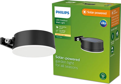 Lampada da parete solare Philips LED Philips Vynce rotonda - nera