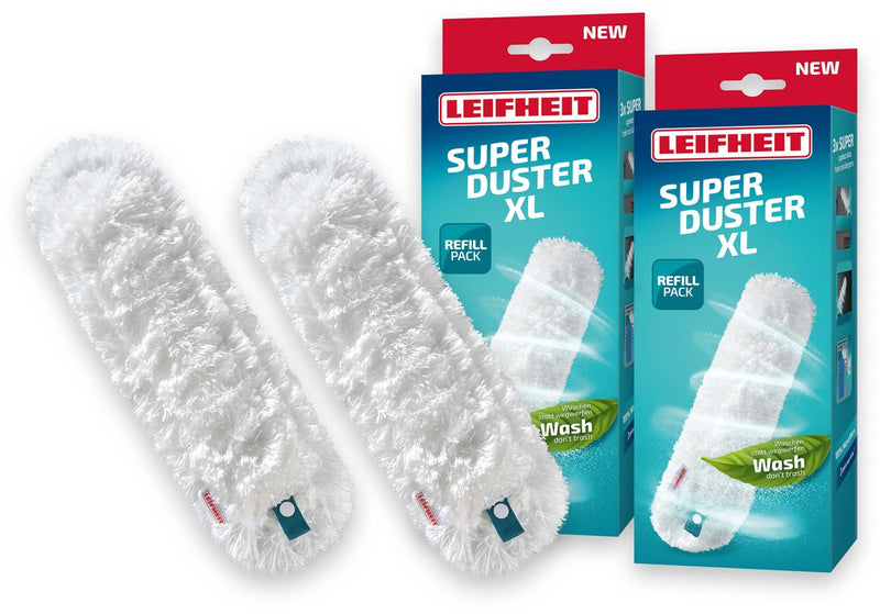 Recambio para plumero xl superduster de Leifheit - microfibra - 56 cm - lavable 50x - juego de 2 paños de repuesto