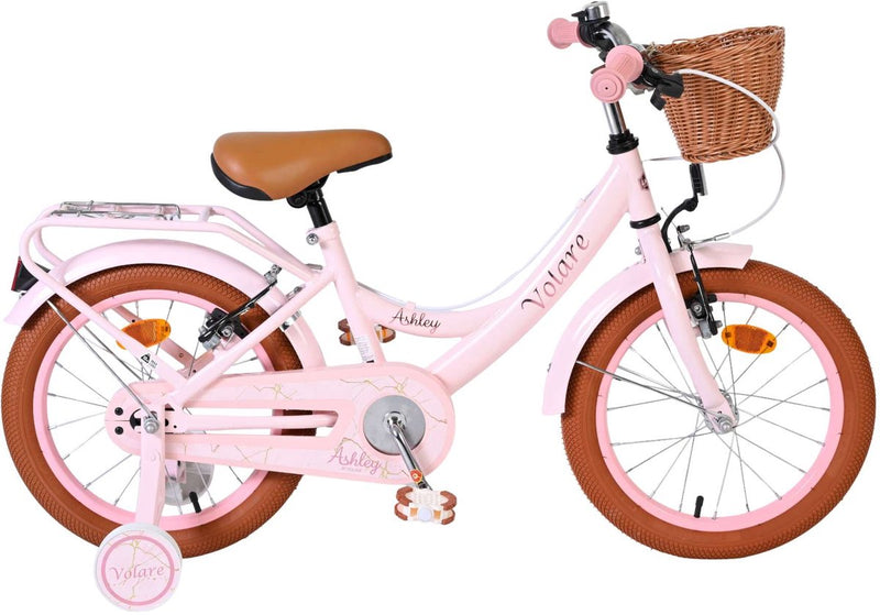 Volare ashley kinderfiets - meisjes - 16 inch - roze - twee handremmen