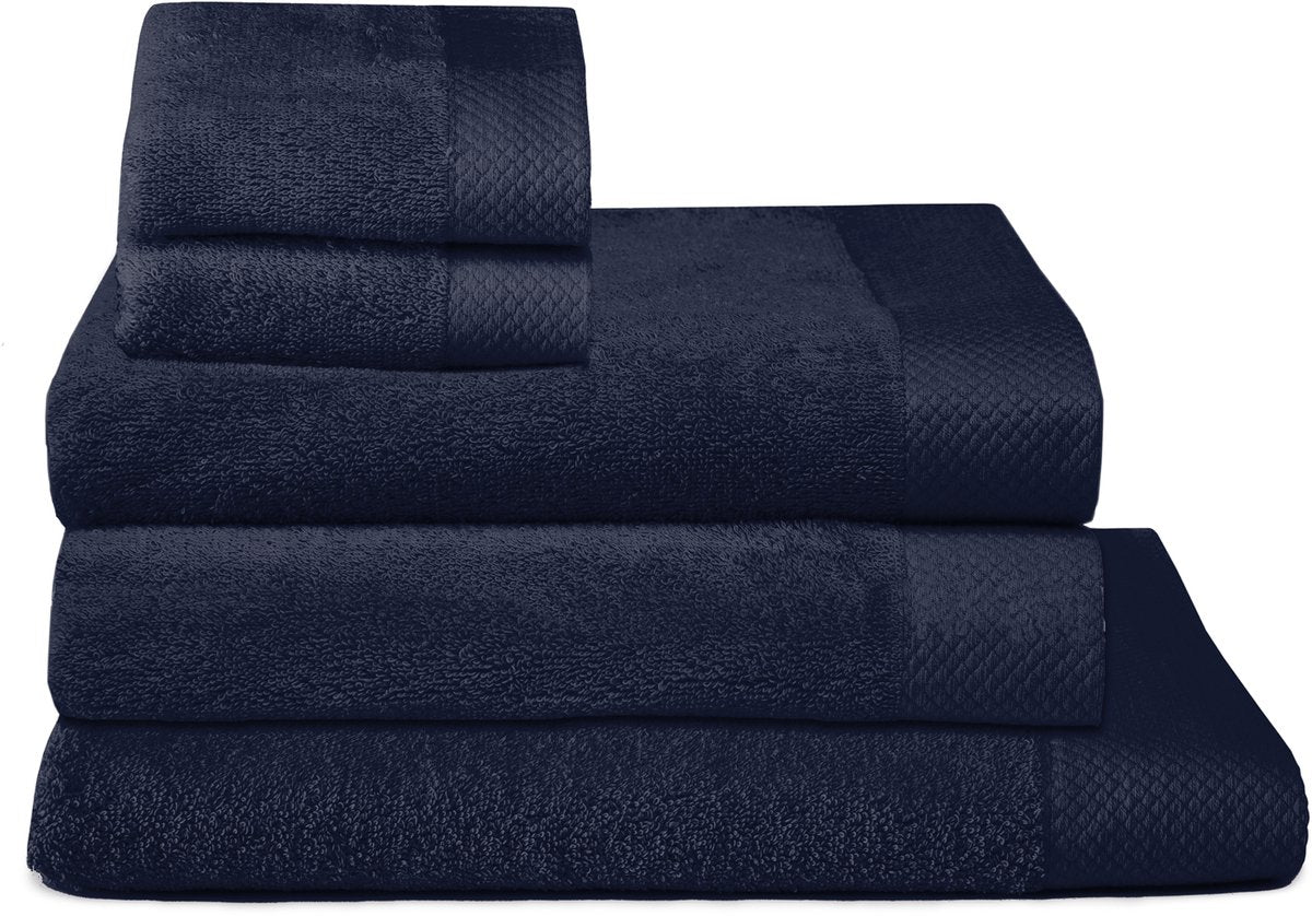 Juego combinado Seahorse pure juego textil de baño 5 piezas índigo (2xgd+2bd+1xdl)
